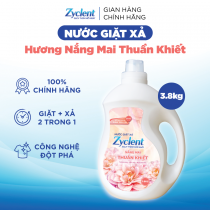 Nước Giặt Xả Zyclent Extra Hương Nắng Mai Thuần Khiết - 3.8kg