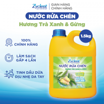 NƯỚC RỬA CHÉN ZYCLENT TRÀ XANH & GỪNG - 1.5KG