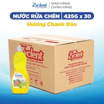 Thùng Nước Rửa Chén Zyclent EXTRA Hương Chanh Đào - (425G x 30 chai)